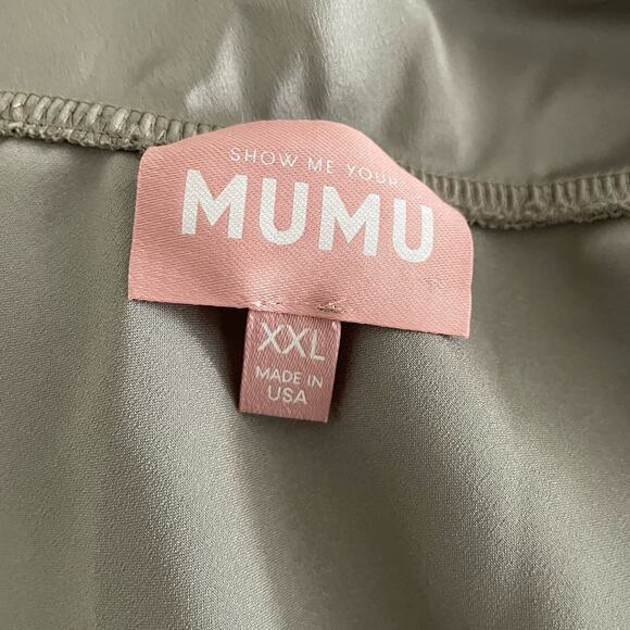 Show Me Your Mumu Verona Cowl Dress Moss Green Luxe Satin XXL Midi Bridesmaid - Picture 5 of 9